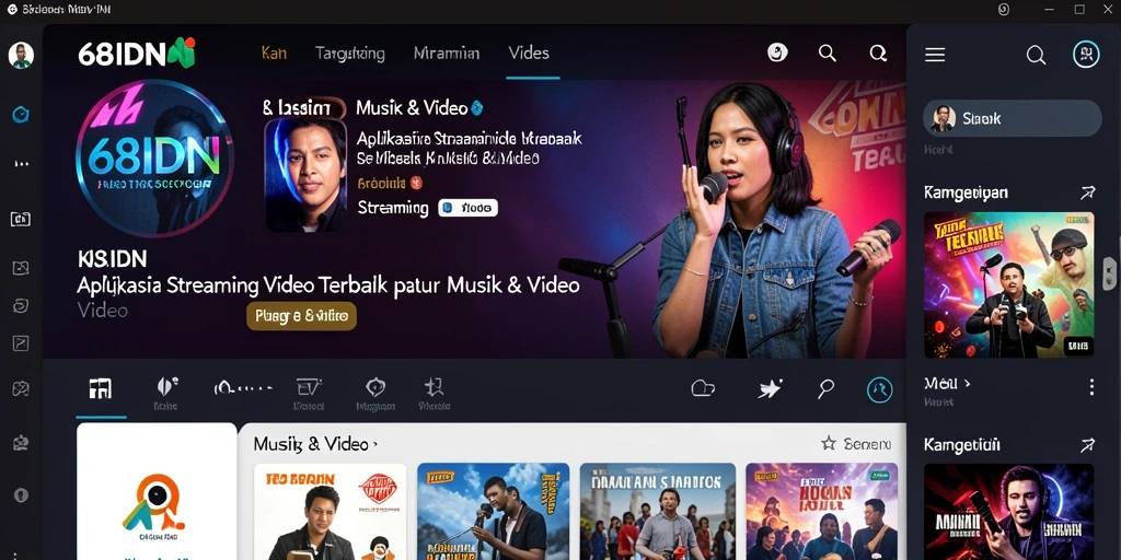 Antarmuka pengguna 68IDN yang mudah diakses dan beragam konten streaming.
