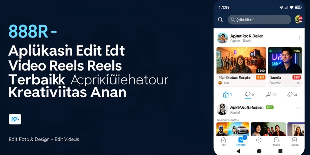 Tampilan antarmuka aplikasi 888R untuk Edit Video Reels.
