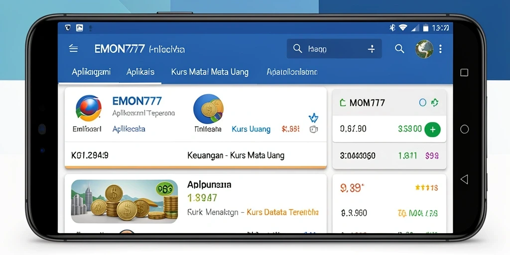 Tampilan antarmuka EMON777 dengan fitur Kurs Mata Uang.