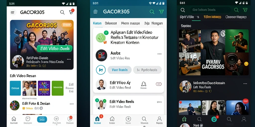 Tampilan antarmuka GACOR305 dengan fitur Edit Video Reels yang lengkap.