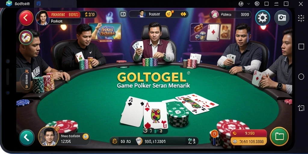 Tampilan antarmuka GOLTOGEL yang menarik dan fungsional untuk bermain Poker.