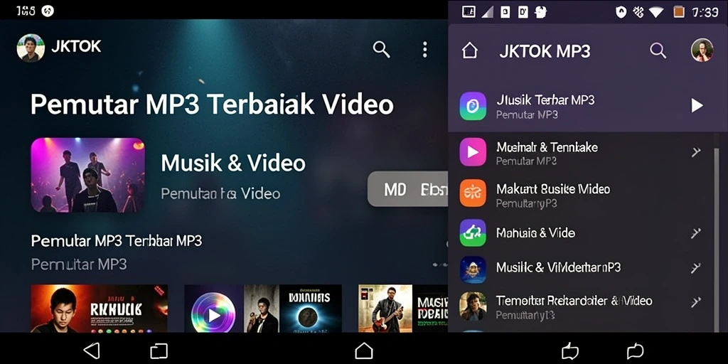 Antarmuka JKTOK yang intuitif untuk Pemutar MP3.