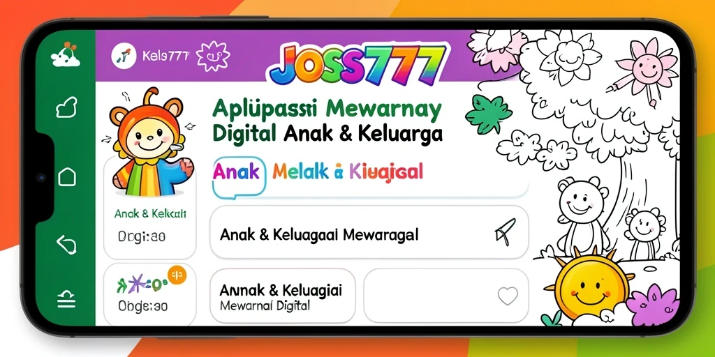 Antarmuka aplikasi JOSS777 yang menarik dan berwarna-warni.