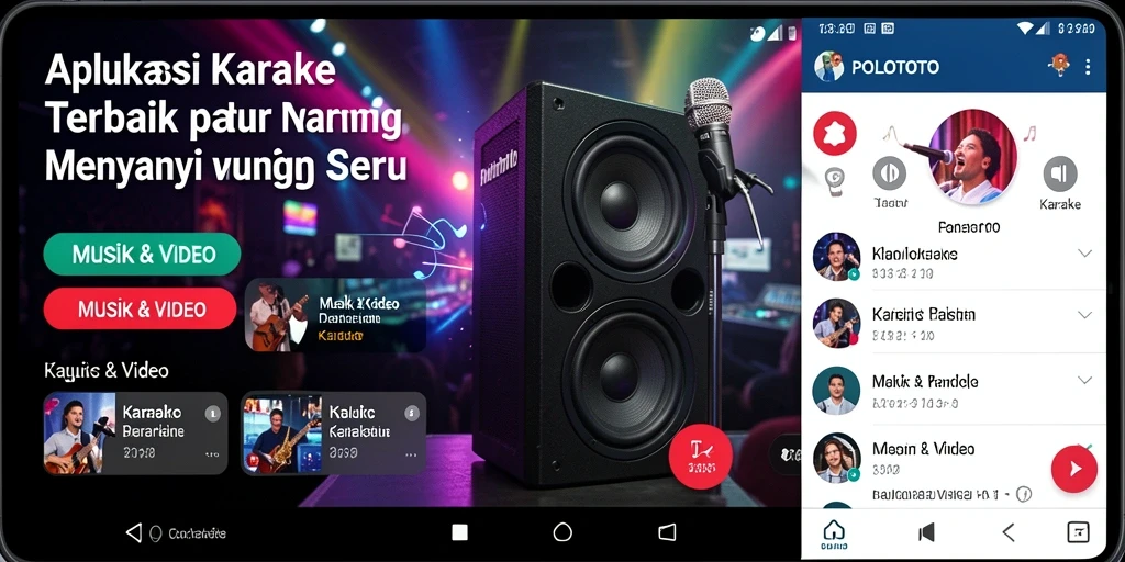 Antarmuka POLOTOTO yang ramah pengguna untuk karaoke.