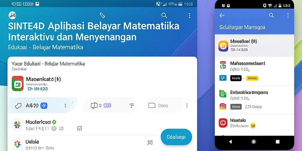Tampilan antarmuka aplikasi SINTE4D untuk Belajar Matematika yang intuitif.