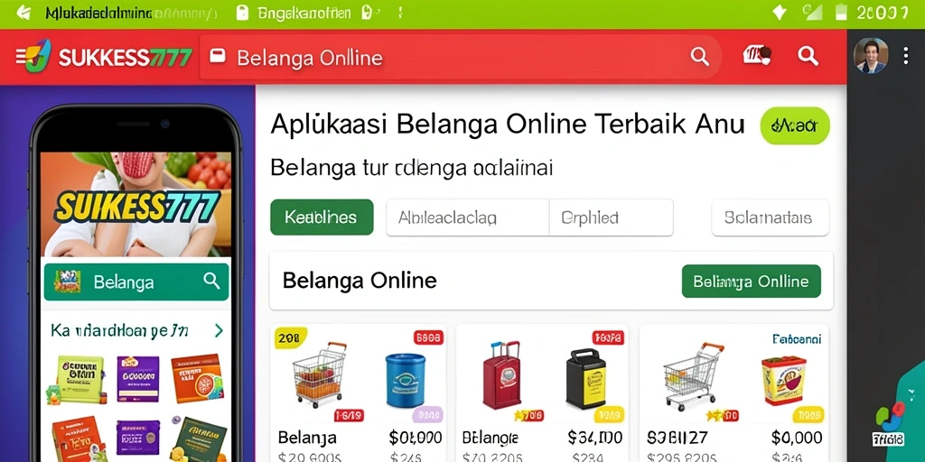 Tampilan antarmuka pengguna aplikasi Belanja Online SUKSES777